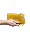 Клатч портмоне мужское кожаное для документов и денег БМ-А табачно-желтое Apache