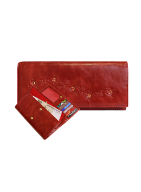 Портмоне кошелек женский кожаный Мэри ВП-17 пулл-уп красный Kniksen