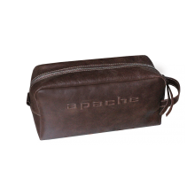 Мужская сумка косметичка несессер дорожная кожаная Apache Н-1-А дымчато-коричневый