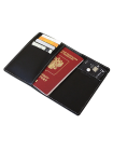 Обложка для паспорта кожаная ОП-S черная Apache с защитой RFID