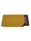 Чехол обложка для паспорта кожаная ОП-А табачно-желтая Apache