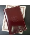 Обложка для паспорта кожаная О-ПО с тиснением Герб РФ и PASSPORT Эллада красный