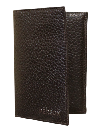 Обложка для паспорта натуральная кожа ОП-5-PS коричневая Person STOP RFID