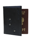 Обложка для паспорта женская кожаная ОПВ Мэри друид черный Kniksen