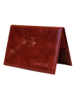 Обложка для паспорта женская кожаная ОПВ Мэри пулл-уп красный Kniksen