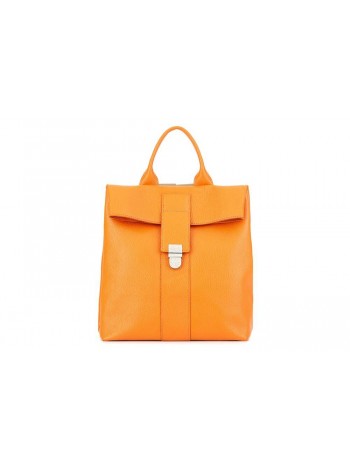 Женский рюкзак из натуральной кожи Камелия-1 с узором Kniksen оранжевый