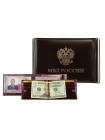 Обложка для удостоверения МВД зажим для денег и карт КУ-4 ш красный Person 