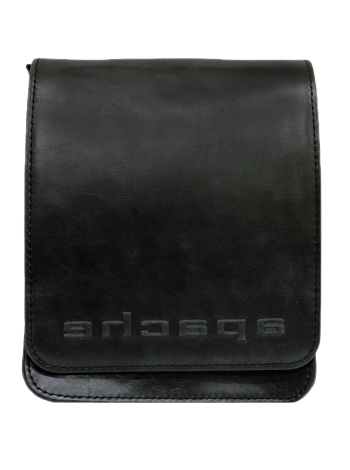 Сумка планшет из натуральной кожи дымчато-черная СМ-3013-А Apache