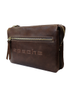 Барсетка сумка клатч мужской из натуральной кожи дымчато-коричневая CM-8013-A Apache