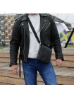 Мужская сумка планшет из кожи СМ-7013 дымчато-черная Apache