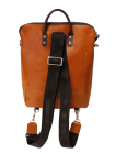 Городской модный сумка рюкзак трансформер кожаный 9713 рыжий Apache