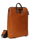Городской модный сумка рюкзак трансформер кожаный 9713 рыжий Apache