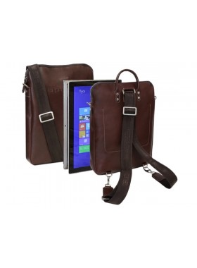 Городской модный сукмка рюкзак трансформер кожаный 9713 коричневый Apache