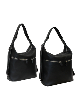 Женская сумка рюкзак трансформер Лада люкс черный Kniksen