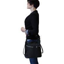 Женская сумка рюкзак трансформер Лада люкс черный Kniksen